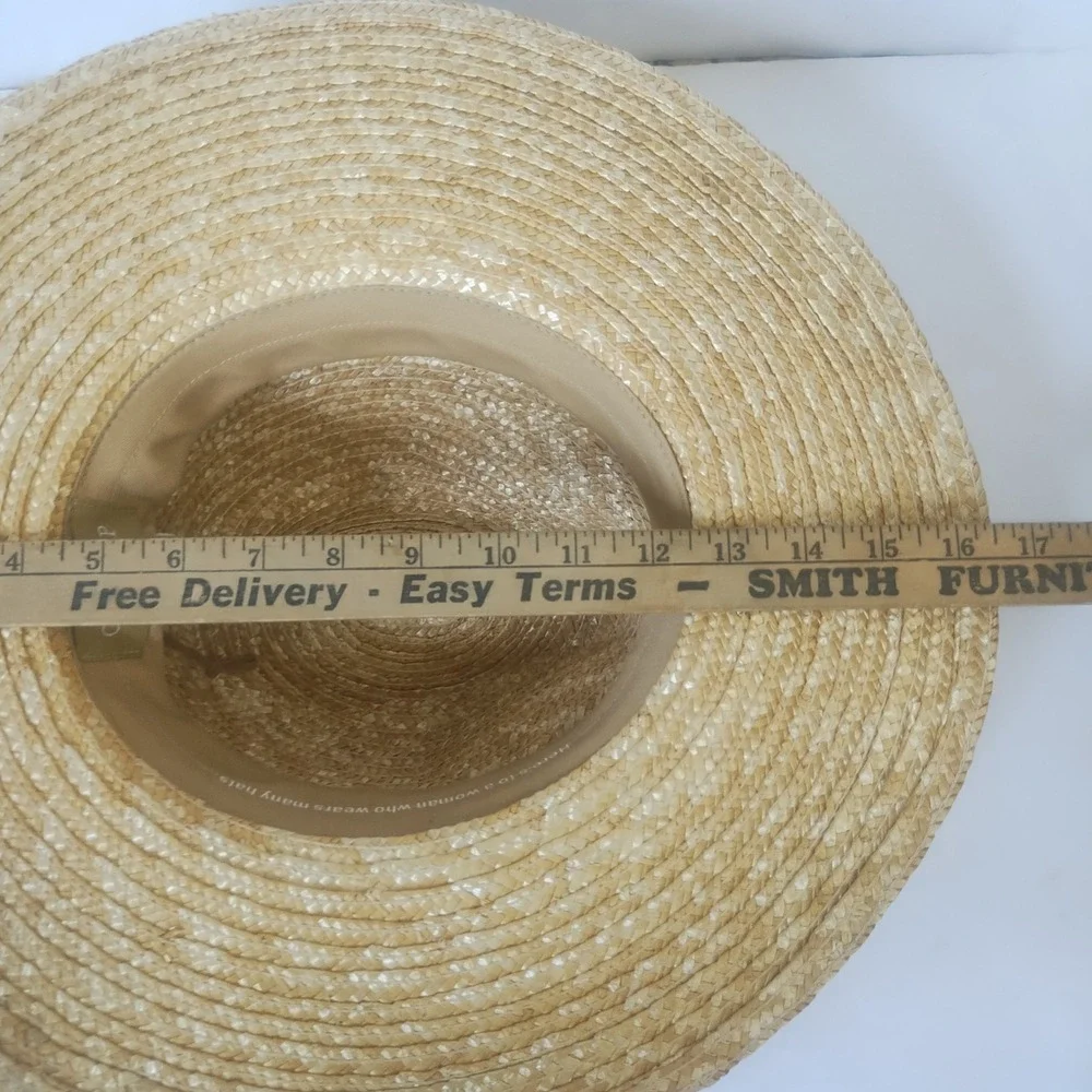 Gigi Pip Straw Sun Hat Womens One Size Wide Brim Fedora Boho